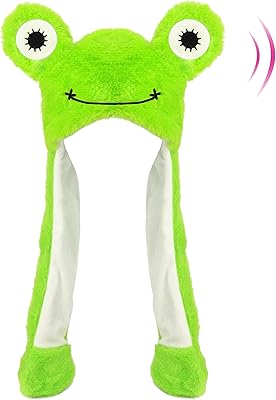 Chapeau en peluche hooperl avec oreilles mobiles pour sauter et battre, 22 pouces