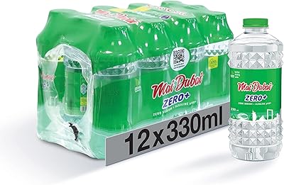 Pack de bouteilles d'eau mai dubai zero plus, 12 x 330 ml