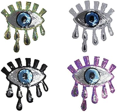 Evago 4 pièces argent or violet noir grands yeux bleus paillettes yeux patchs grands yeux punk patchs pour vêtements jean t-shirt bricolage motif - grands yeux. Consommez mieux avec Diaytar, votre marketplace discount