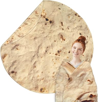 Couvertures tortilla, cadeau alimentaire amusant pour adultes et enfants, 60 pouces, taco mexicain