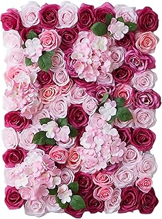 Yngjuencp simulation de fleurs artificielles - décoration murale (rose rouge) 24" x 16"
