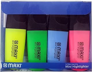 Mini marqueurs fluorescents maxi super flow, lot de 4, 25/4