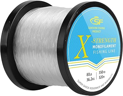 Ligne de pêche monofilament sf avec bobine en nylon solide 8/10/12/15/20/25/30/40/50/60/80/100 livres, ligne