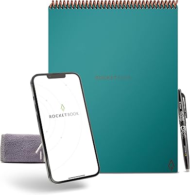 Couverture pliable rocketbook avec stylo pilot frixion et chiffon en microfibre