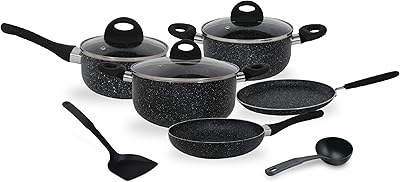 Homeway - batterie de cuisine série marble (10 pièces)