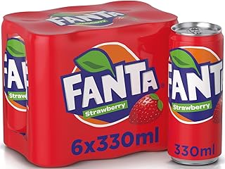Canette de boisson gazeuse fanta fraise - 6 pièces x 330 ml