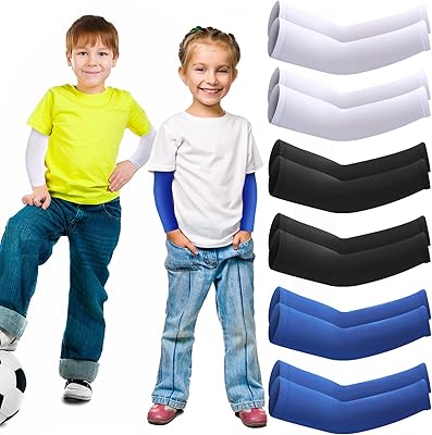 6 paires de manchons de protection solaire sateenor pour enfants, manchons de refroidissement