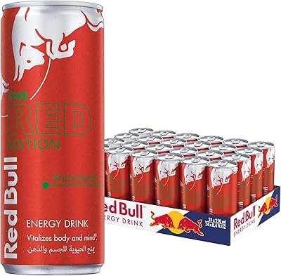 Boisson énergisante à la pastèque red bull, 250 ml, paquet de 24