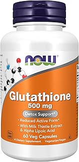 Complément alimentaire glutathion de now foods, 500 mg, 60 gélules