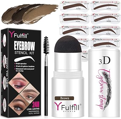 Kit de tampons et de pochoirs à sourcils yfulfill pour un maquillage parfait