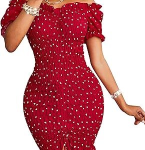 ROBE MOULANTE D'ÉTÉ À ÉPAULES DÉNUDÉES POUR FEMMES MANCHES COURTES LACETS ROBE