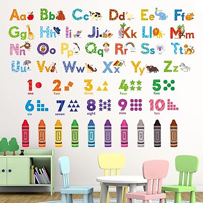 Decoall enfants coloré alphabet chiffres autocollants animaux ds-8044 autocollants amovibles amovibles pour la décoration de chambre lettres abc salle de classe salle de jeux chambre crèche. Commandez malin, vivez mieux avec Diaytar