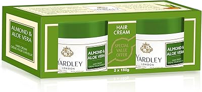 Crème capillaire yardley à l'amande et l'aloe vera hydratation et soin toute la journée