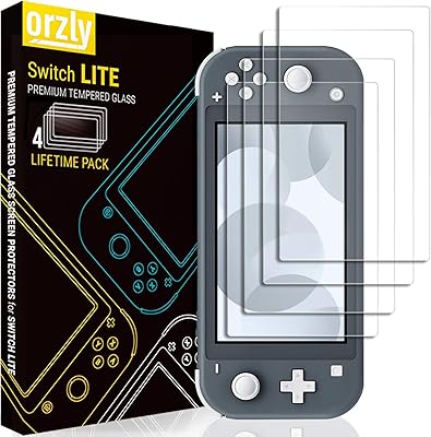 Protecteur d'écran orzly pour nintendo switch lite modèle 2019 [4 pièces] protecteurs d'écran