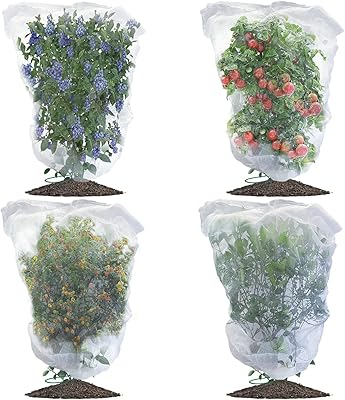 Lot de 4 housses de protection en maille pour plantes de canneberges