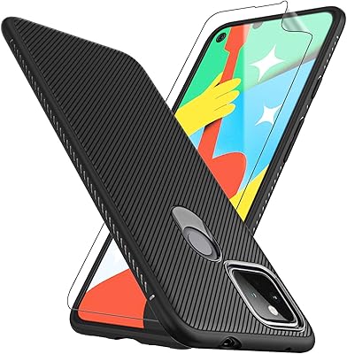Coque hance google pixel 4a 5g avec protecteur d'écran hd antidérapant en tpu