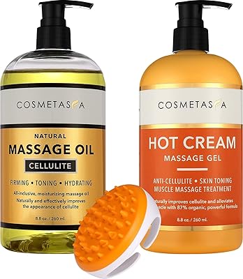 Gant gel et huile de massage anti-cellulite 100% naturels avec outil