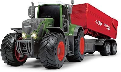 Dickie toys fiend 939 vario tracteur 203737002 avec avion jouet de ferme