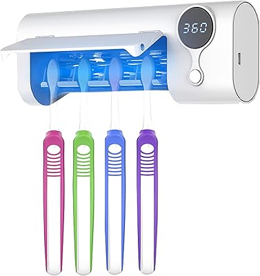 Stérilisateur de brosse à dents uv mural, stérilisateur portable, couvercle, support, 4 emplacements, blanc. Diaytar Sénégal : Le choix, la qualité, l'économie réunis