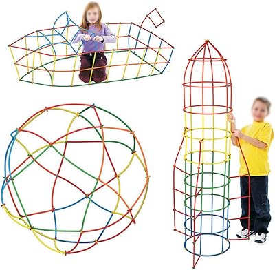 Jouets de construction en paille mega kids blocs colorés en plastique à