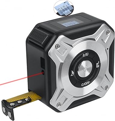 Mètre à ruban laser numérique, outil de mesure laser rechargeable 2 en 1