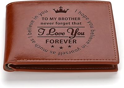 Thtc csq portefeuille en cuir pour homme avec motif gravé «à mon frère»
