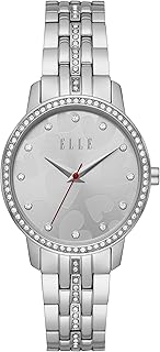 Montre à quartz lina, affichage analogique et bracelet en acier inoxydable pour femme