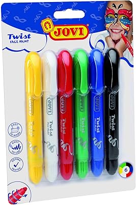 Crayons de peinture pour le visage jovi, 6 pièces dans une boîte blister