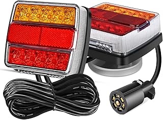Nilight kit d'éclairage de remorquage magnétique led pour remorque, câble de 24 pieds