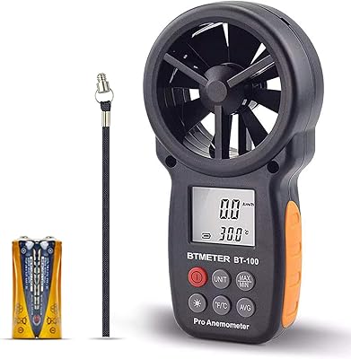 Anémomètre portatif btmeter bt-100 bt-100 mesure précise de la température du vent cfm
