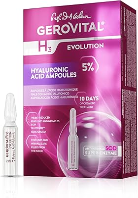 Ampoules d'acide hyaluronique gerovital h3 evolution avec superoxyde dismutase anti-âge, 2 ml x