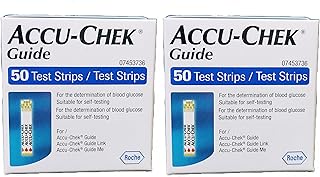 Bandettes de test de glycémie pour glucomètre - 50 unités, paquet de 2