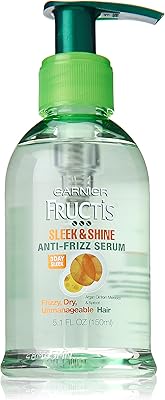 Garnier fructis sleek & shine sérum anti-frisottis, pour cheveux crépus, secs et ingérables
