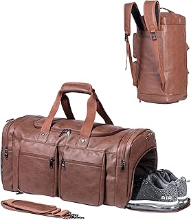 Grand sac de voyage week-end en cuir imperméable, grand sac suspendu portable