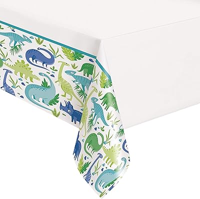 Housse de table rectangulaire en plastique pour fête unique avec motif dinosaure préhistorique