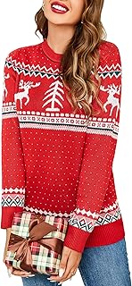 Pull de noël laid sweat-shirt de tireur d'élite de renne d'arbre pour femme