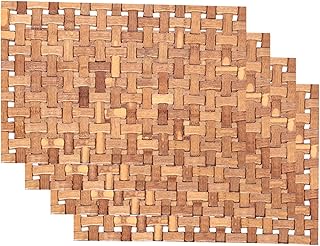 Ensemble de napperons de table à manger en bois 4 pièces cooper industries