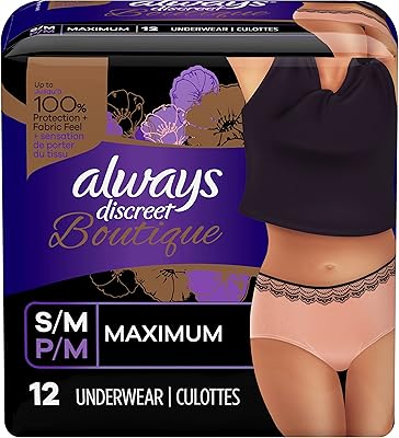 Sous-vêtements pour femmes pour incontinence et post-partum always discreet boutique, taille haute, s/m