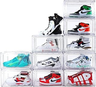 Boîte à chaussures en plastique transparent, boîte à chaussures de sport empilable