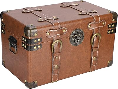 Boîte de style européen coffre au trésor en bois grande capacité accessoire étanche