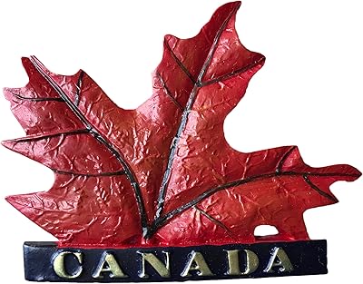 Aimant de réfrigérateur souvenir 3d feuille d'érable du canada, décoration de maison