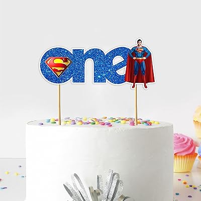 Décorations de fête d'anniversaire seal® décoration de gâteau superman one