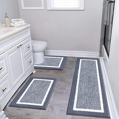 Ensemble de tapis de salle de bain pur 3 pièces, ensemble de tapis