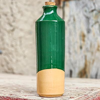 Bouteille d'eau en céramique avec bouchon en liège 560ml, argile saine avec vernis