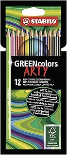 Crayon vert stabilo de couleurs assorties (paquet de 12)