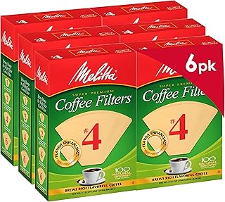 Filtres à café coniques melita n° 4, brun naturel, 100 unités
