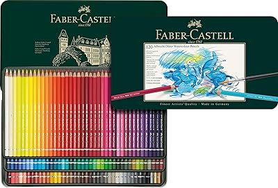 Ensemble de crayons aquarelle durer dans une boîte en métal 120