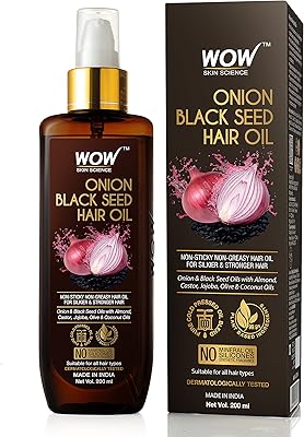 Huile capillaire aux graines d'oignon noir wow, 200 ml