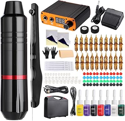 Kit de stylo de tatouage rain, kit de tatouage rotatif complet avec cartouche