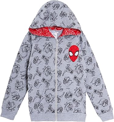 Sweat à capuche marvel spiderman pour garçons avengers manteau léger fermeture